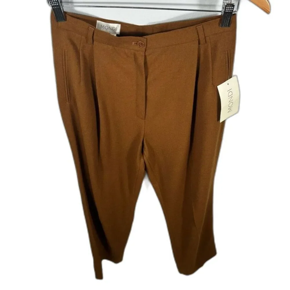 Mondi Vintage Brown Straight Fit Dress Trouser Pants NWT Size European 38/US 8